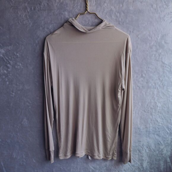 Vintage SPORTSILKS Tan 100% Silk Turtleneck Base Layer Size L Lightweight Winter - Picture 2 of 7